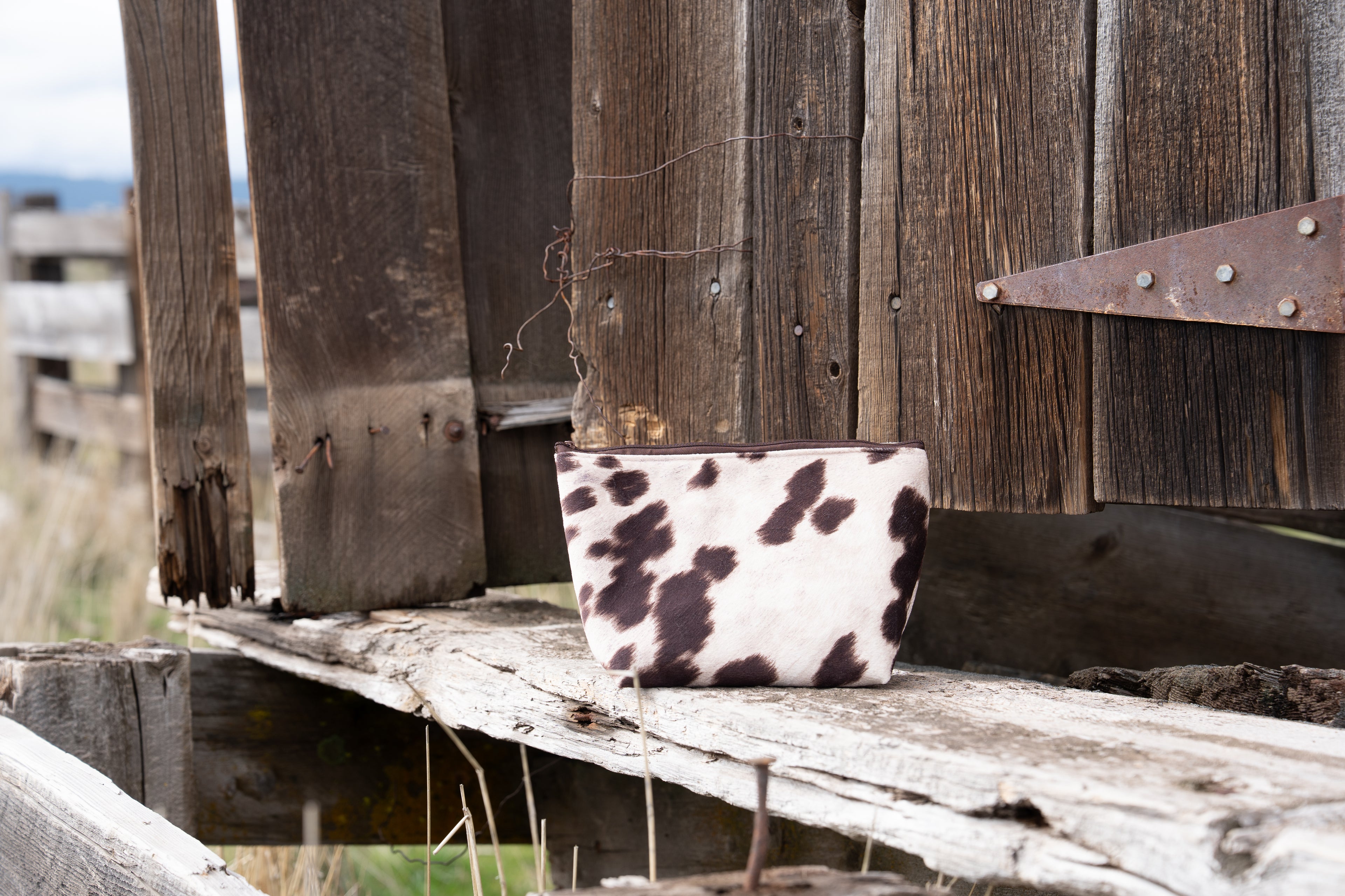 Cowhide Makeup Bag