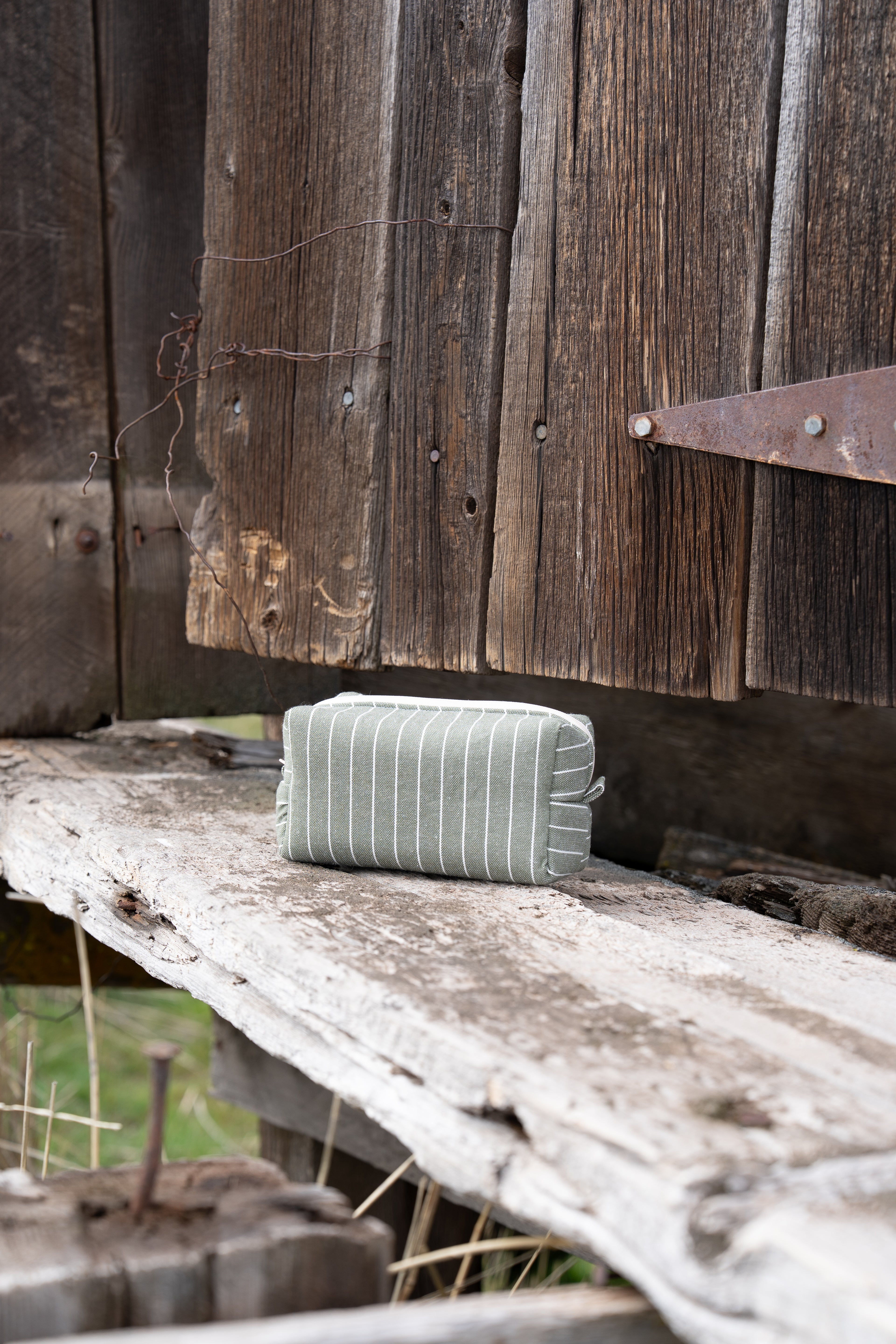 Green and White Stripes Essentials Bag