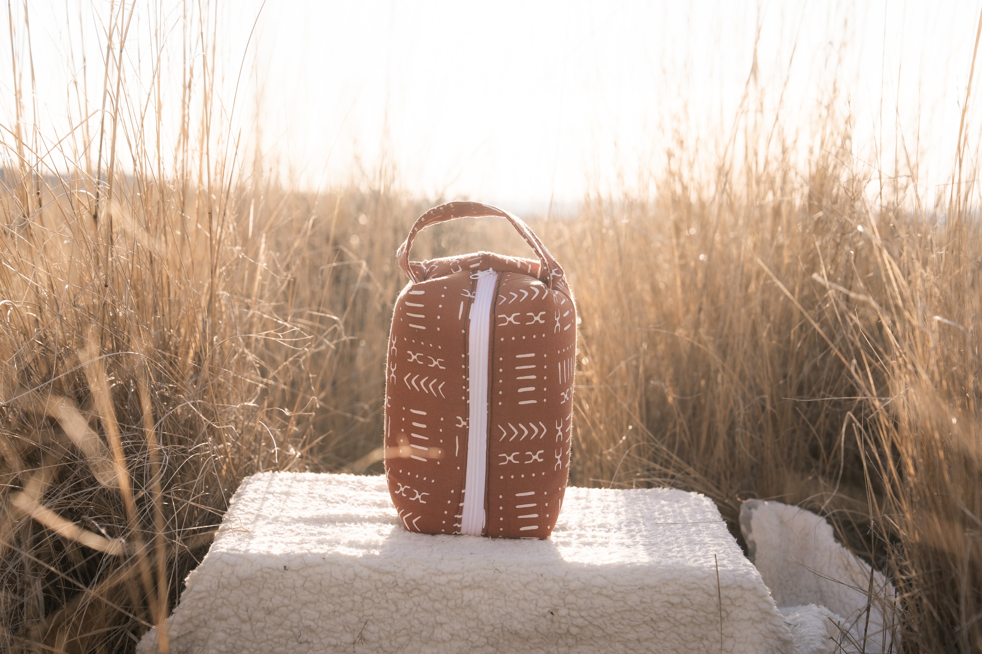 Orange Aztec Travel Bag