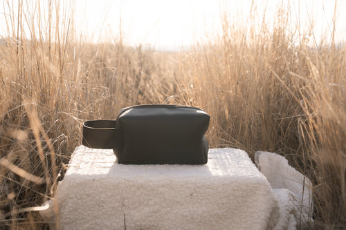 Black Leather Travel Bag