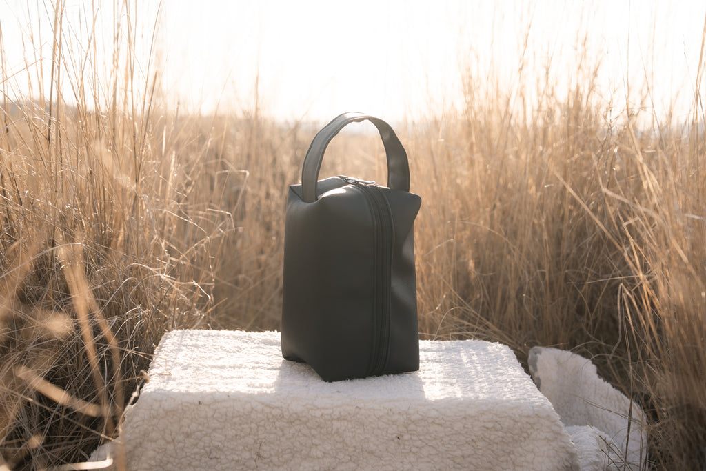 Black Leather Travel Bag