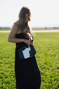 Two Toned Leather & Cow Print Crossbody Purse