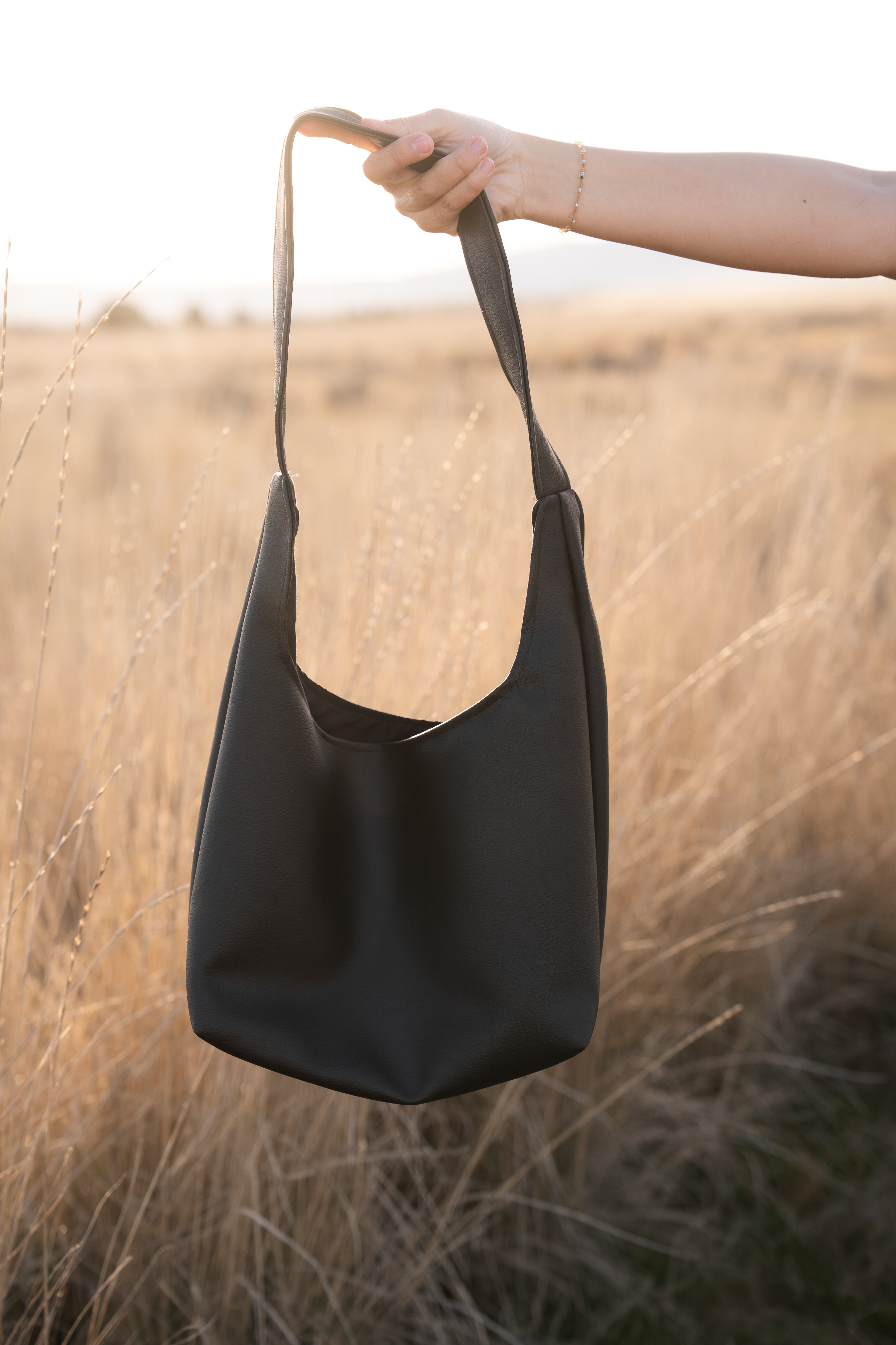 Black Leather Hand Bag