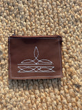 Boot Stitch Brown Card Holder